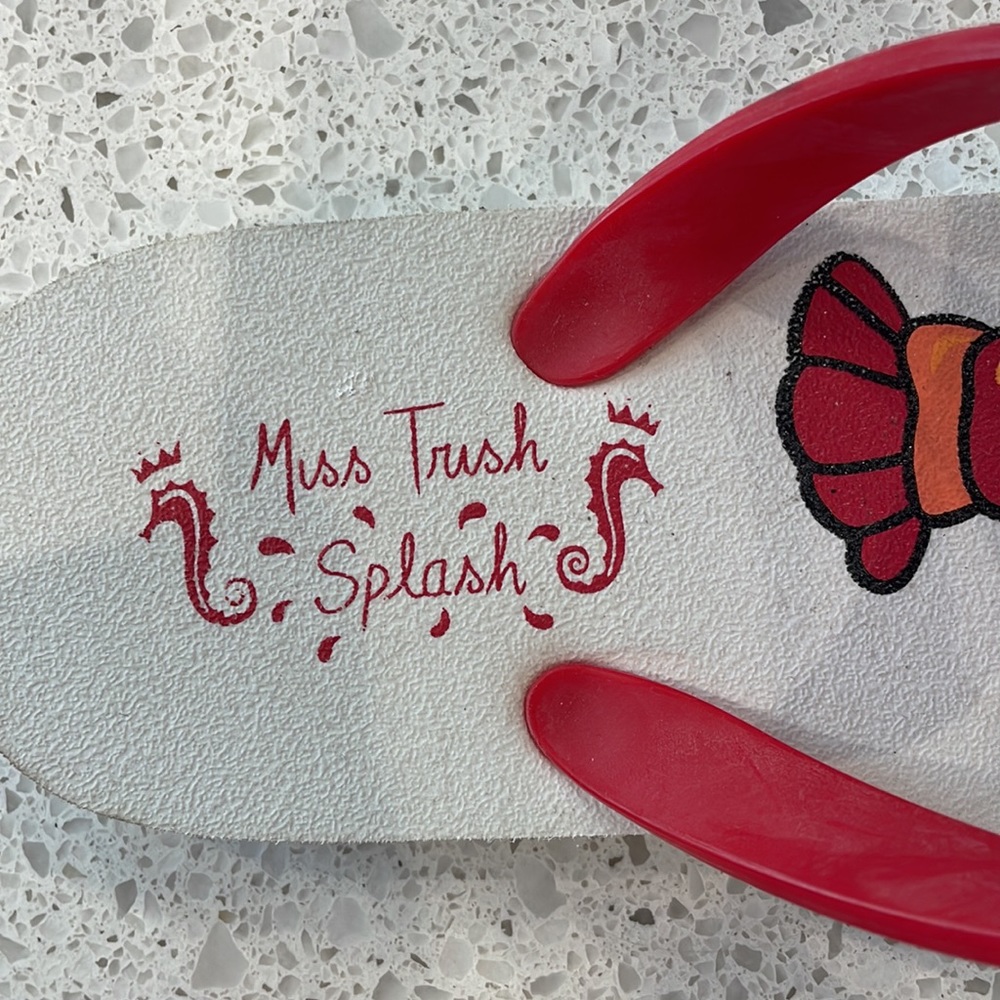 Miss Trish Splash size 7 lobster flip flops - Picture 2 of 5
